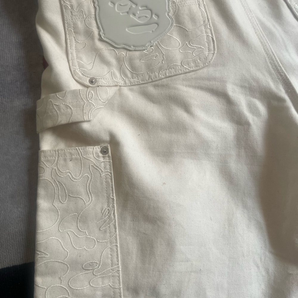 Cream Embroidered Pants